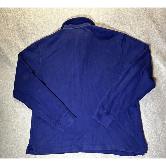 Polo Ralph Lauren Sweater Mens M Blue Estate Rib 1/4 Zip Pullover Sweatshirt - Picture 10 of 10